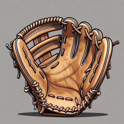 Open Baseball Glove Illustration
