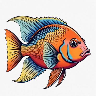 Colorful Angelfish illustration