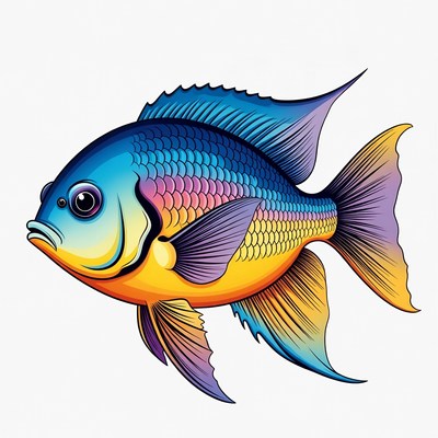 Colorful Vibrant Fish Illustration