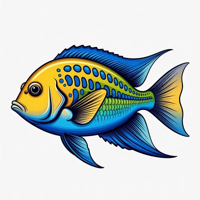 Colorful Angelfish Illustration