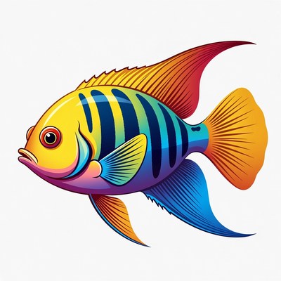 Colorful Angelfish Illustration