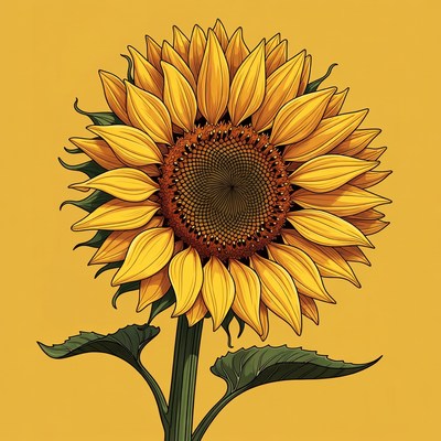 Vibrant Sunflower Illustration