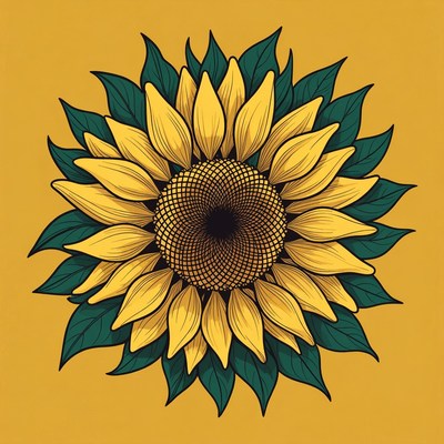 Vibrant Sunflower Illustration