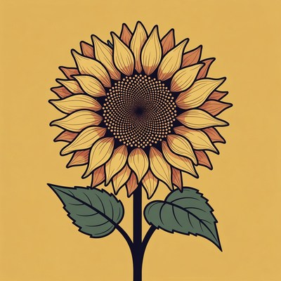 Vibrant Sunflower Illustration