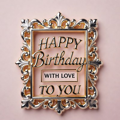 Happy Birthday With Love Frame