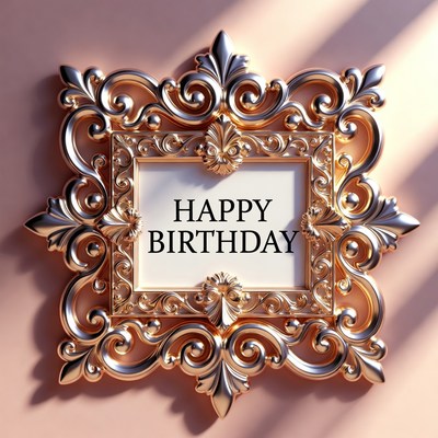 Ornate Gold Happy Birthday Frame
