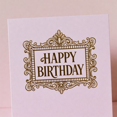 Happy Birthday Card with Ornate Frame