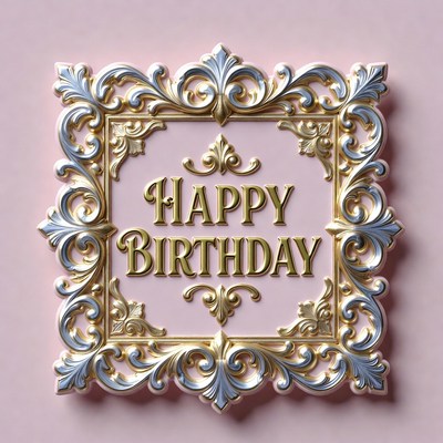 Ornate Happy Birthday Card