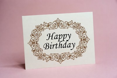 Happy Birthday Card with Ornate Frame