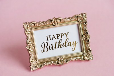 Gold Frame Happy Birthday Sign