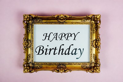 Gold Framed Happy Birthday Sign