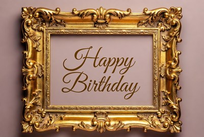 Gold Frame Happy Birthday