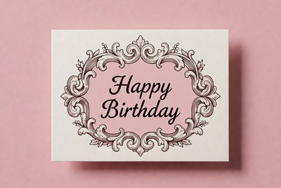 Ornate Happy Birthday Card