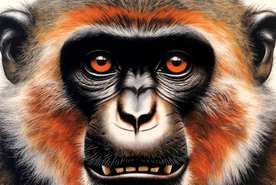 Close-up of red monkey face