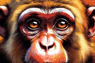 Close-up of cute monkey face