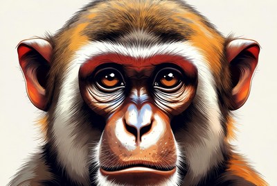 Close-up of colorful monkey face