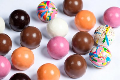 Colorful Candy Balls on White Background