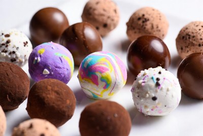 Assortment of Colorful Chocolate Truffles