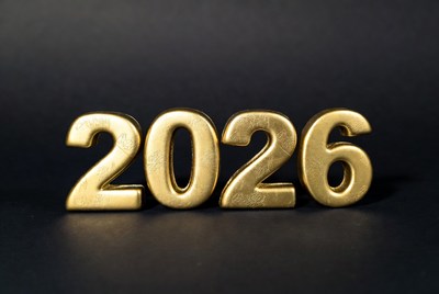 Golden 2026 Numbers on Black