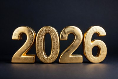 Golden 2026 Numbers on Black