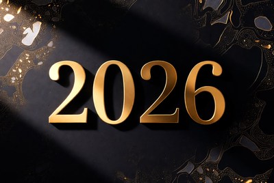 Golden 2026 on Black Marble