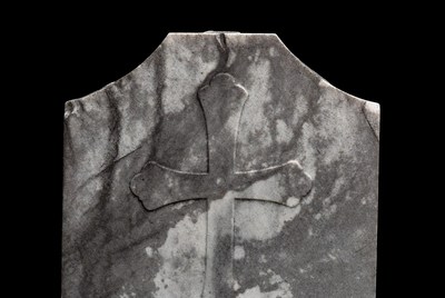 Carved Cross on Marble Headstone