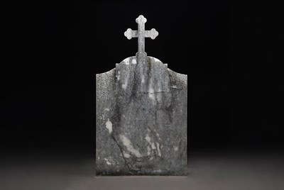 Gray Tombstone with Cross