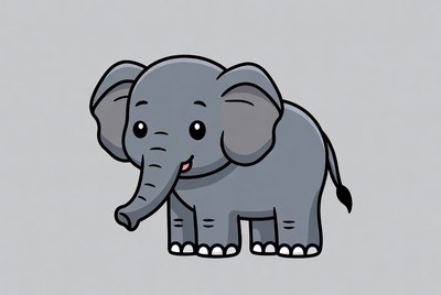 Cute cartoon baby elephant