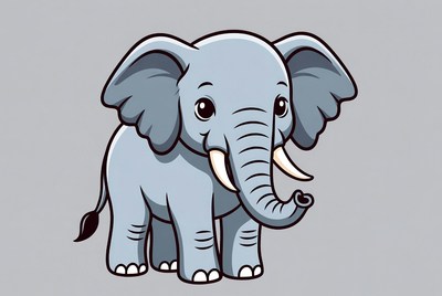 Cute cartoon baby elephant