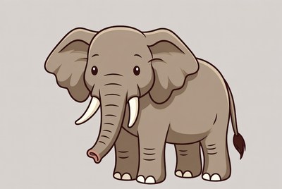 Cute cartoon elephant illustration