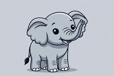 Cute cartoon baby elephant
