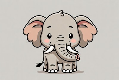 Cute cartoon baby elephant