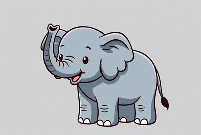 Cute cartoon baby elephant