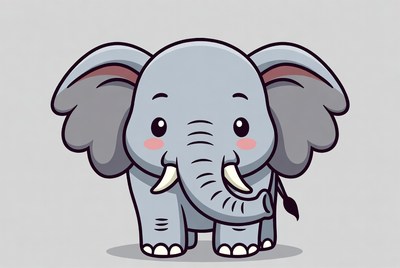 Cute cartoon elephant illustration