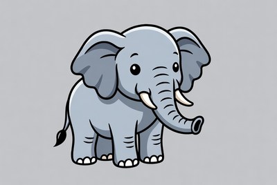 Cute cartoon baby elephant