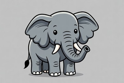 Cute cartoon elephant illustration