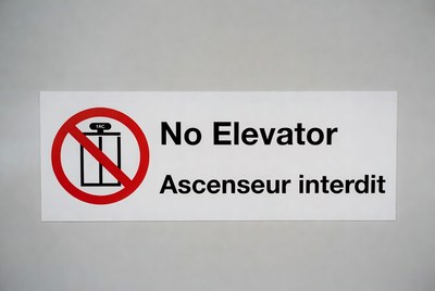 No Elevator Sign Bilingual