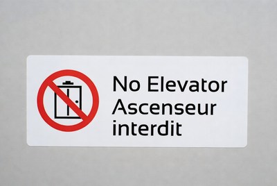 No Elevator Sign Bilingual