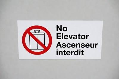 No Elevator Prohibited Sign