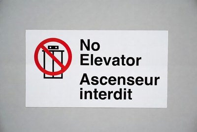 No Elevator Ascenseur Interdit Sign