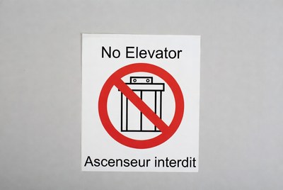 No Elevator Sign Bilingual