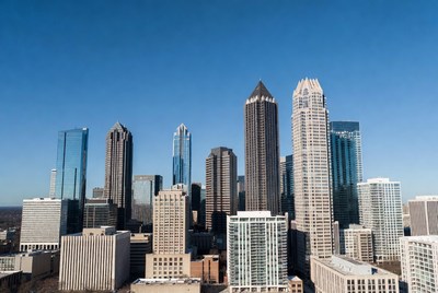 Atlanta skyline with skyscrapers