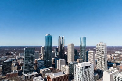 Pittsburgh skyline aerial view