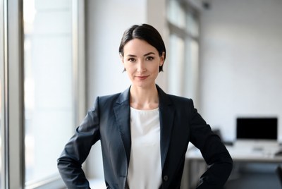 Professional woman in office suit