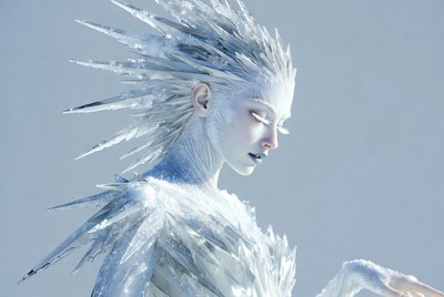 Ice Queen with Spiky Frost Hair