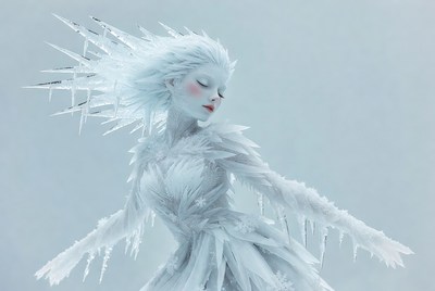 Ice Queen Woman with Frost Spikes