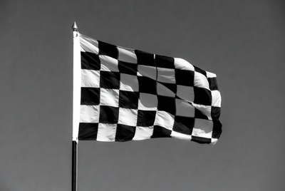 Waving Checkered Race Flag