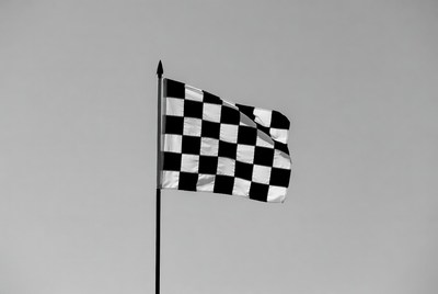 Checkered Racing Flag on Pole