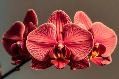 Pink Phalaenopsis Orchids Blooming Closeup