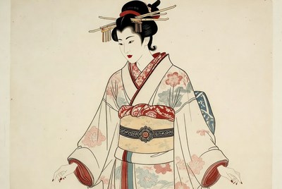 Geisha in traditional kimono